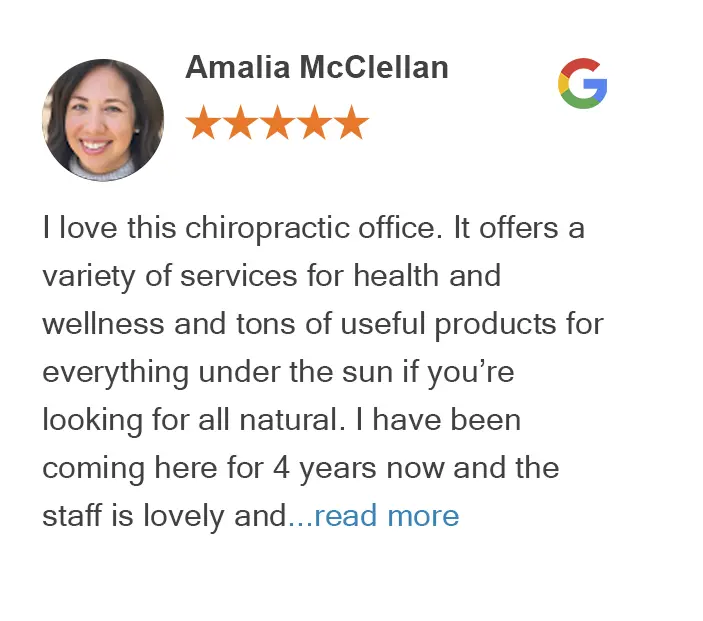 Google review for Chiropractic Chicago by Amalia