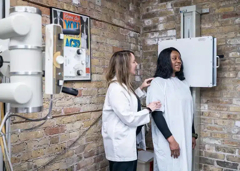 Doctor treating patient in chicago